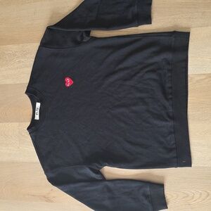 Comme des Garcons Black Sweater with Red Heart